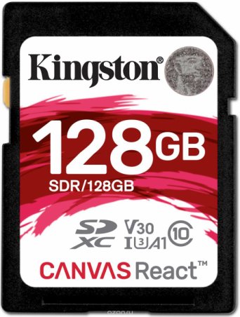 Kingston SDXC Canvas React UHS-I Class U3 128GB карта памяти Kingston SDXC Canvas React UHS-I Class U3 128GB карта памяти