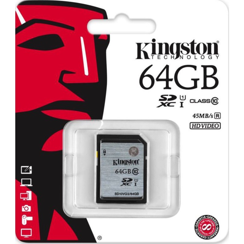 Карта памяти SDXC 64GB Kingston Class 10 UHS-I 45MB/s Карта памяти SDXC 64GB Kingston Class 10 UHS-I 45MB/s