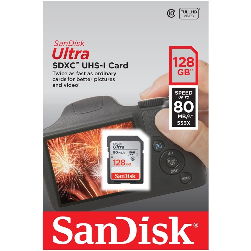 Карта памяти Sandisk Ultra SDXC Class 10 UHS-I 80MB/s 128GB Карта памяти Sandisk Ultra SDXC Class 10 UHS-I 80MB/s 128GB