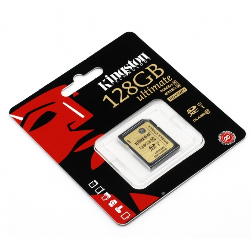 Карта памяти SDXC 128 Gb Kingston Class 10 Ultimate UHS-I R/W 90/45 MB/s Карта памяти SDXC 128 Gb Kingston Class 10 Ultimate UHS-I R/W 90/45 MB/s