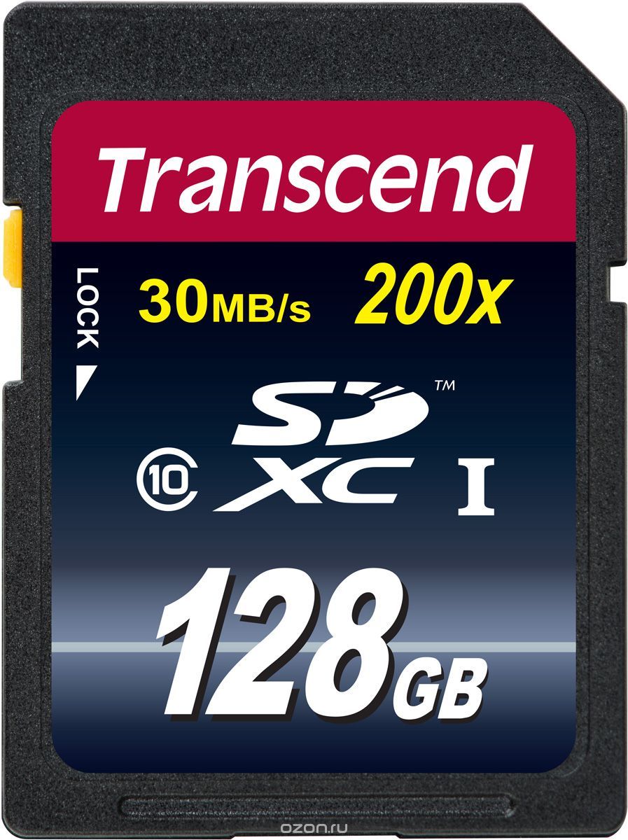 Transcend SDXC Class 10 128GB карта памяти Transcend SDXC Class 10 128GB карта памяти