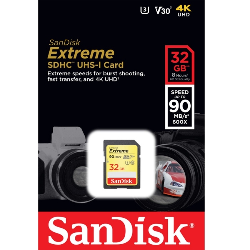 Карта памяти SDHC 32GB SanDisk Class 10 Extreme Plus V30 UHS-1 U3 90MB/s Карта памяти SDHC 32GB SanDisk Class 10 Extreme Plus V30 UHS-1 U3 90MB/s
